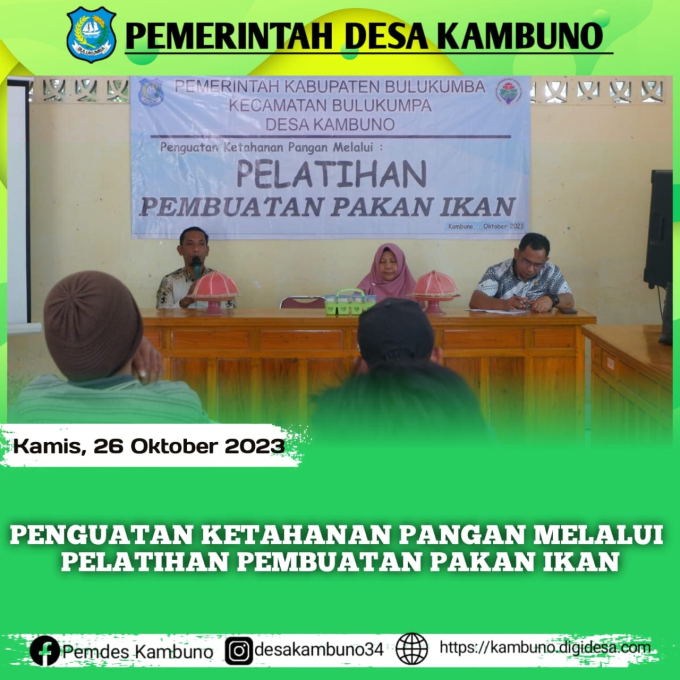 pelatihan Pembuatan Pakan Ikan air Tawar