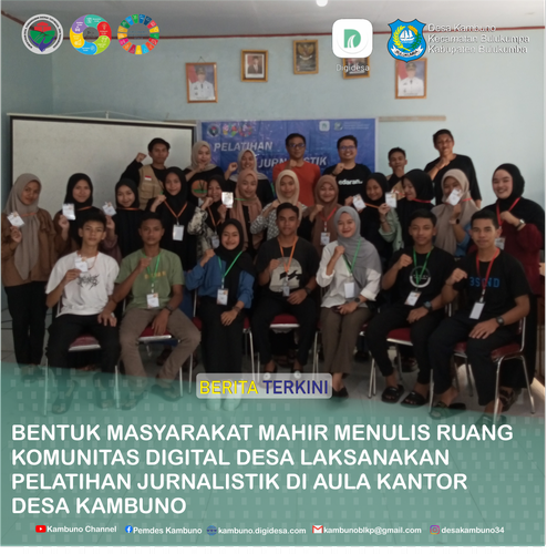 Bentuk Masyarakat Mahir Menulis, Ruang Komunitas Digital Desa Kambuno laksanakan Pelatihan Jurnalistik